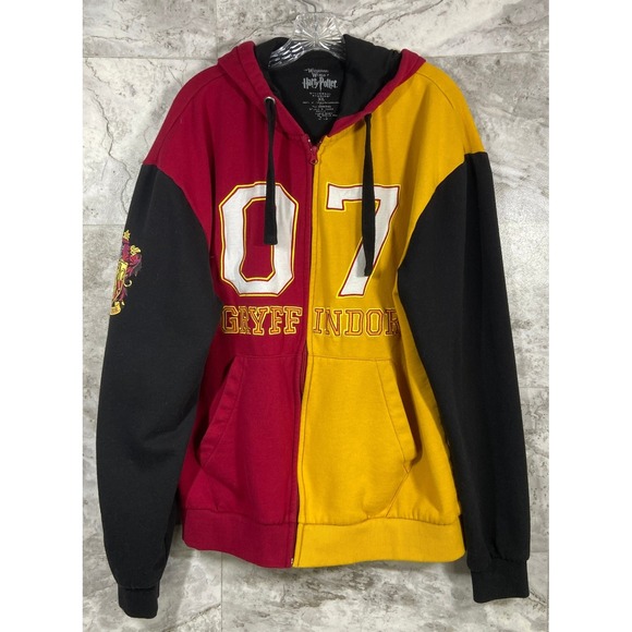 Universal Studio Other - Harry Potter Gryffindor Wizarding World Hoodie Full Zip Red Yellow Black XL Y2K